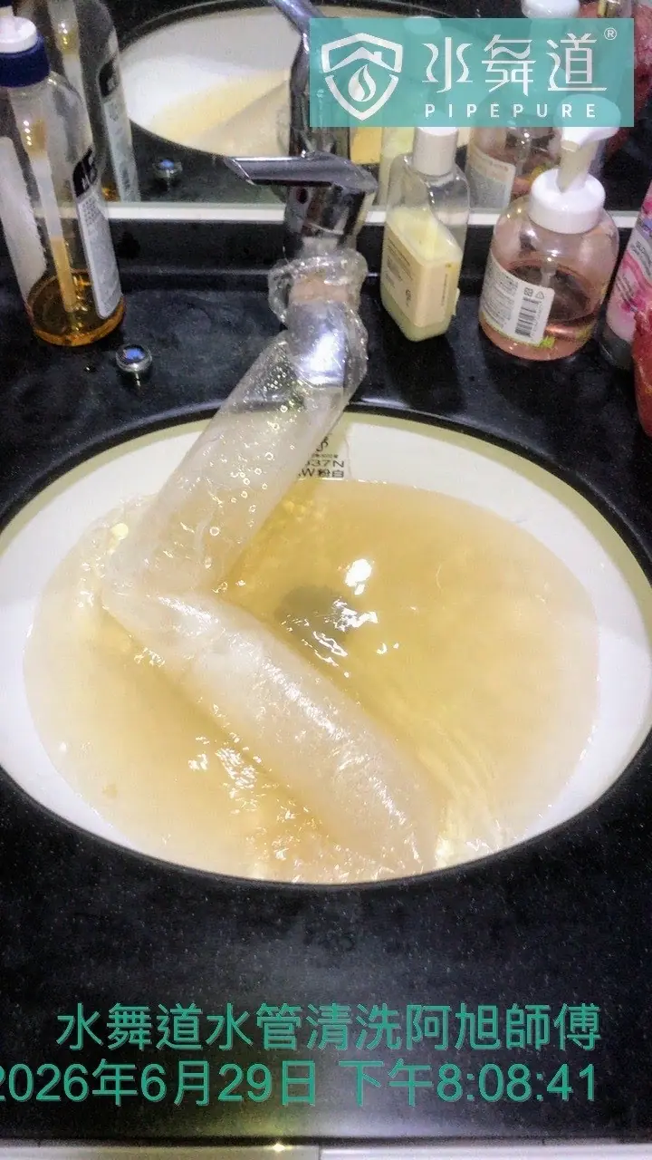 長期無人居住房屋浴室熱水管脈衝清洗紀錄